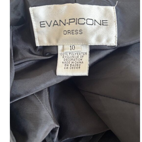 90'S Y2K VINTAGE EVAN PICCONE BLACK SEQUIN FORMAL EVENING DRESS SZ. 10 - Picture 5 of 5